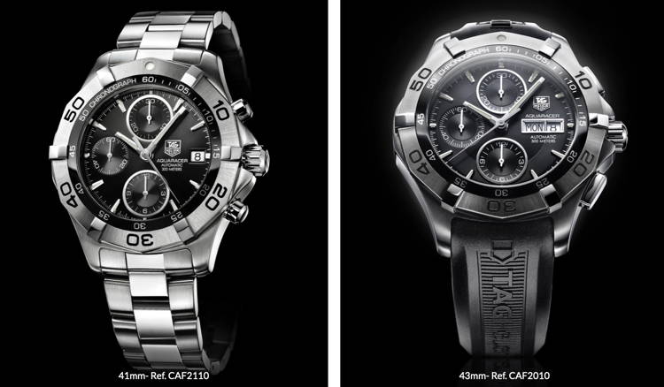 Tag heuer aquaracer case size top